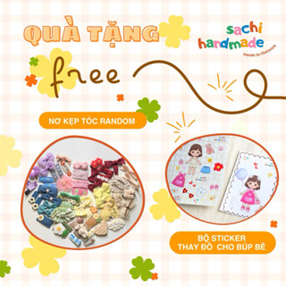 Quà tặng by Sachi Handmade • Nơ kẹp tóc random/ Bộ sticker Barbie - bé làm stylist