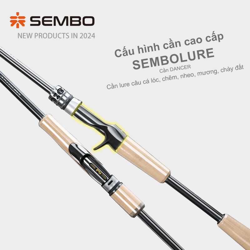 SEMBOLURE Cần DANCER siêu nhẹ,phôi carbon trọn bộ khoen FUJI SIC hỗ trợ ném xa , cần câu cá lóc , fi