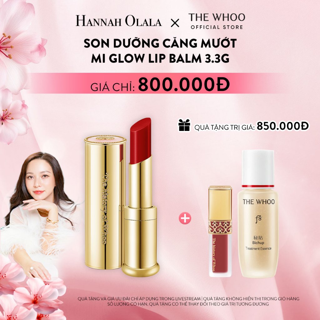 Hannah Olala x Whoo x Son dưỡng môi Đông y The history of Whoo Gongjinhyang Mi Glow Lip Balm 3.3g