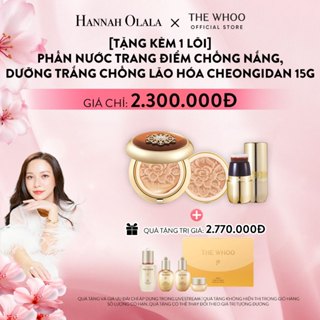Hannah Olala x Whoo x [Tặng kèm 1 lõi 15g] Phấn nước trang điểm chống nắng, dưỡng trắng chống lão hóa CheonGiDan Cushion