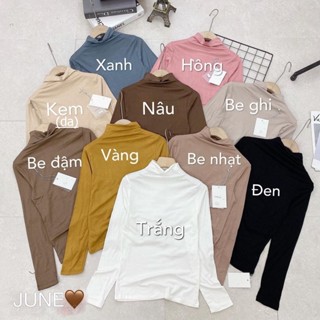  Áo nhiệt thun lạnh nữ cổ cao co giãn giữ nhiệt tốt  không nỉ  