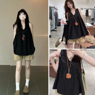 Set Bộ Nữ Mùa Hè Sát Nách Kèm Quần Sooc Kaki, Set Bộ Đũi Dáng BabyDoll Màu Trơn Basic Mặc Đi Chơi Du Lịch Siêu Xinh