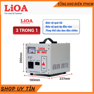 Ổn Áp 1 Pha LIOA DRI-1000 II Công Suất 1.0kVA Điện Áp 90V - 250V, 100% Dây Đồng Nguyên Chất - An Toàn, Tiết Kiệm Điện