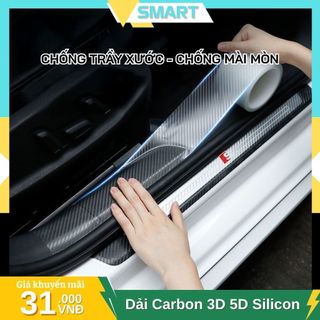 Dải Carbon 3D 5D silicon chống va chạm, chống trầy xước cho ô tô cửa xe, bệ cửa, cản trước sau Smart Home