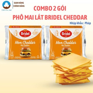  Combo 2 gói Phô mai lát Bridel Cheddar 200g 12 lát 
