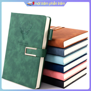 Sổ Da A5 Sổ Tay Bìa Da Kẻ Ngang Deli - 200 Trang Giấy Dày Chất Lượng Chống Nước