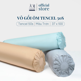 Vỏ Gối Ôm Lụa Tencel 50s Size 37x100cm Hàn Quốc Cao Cấp AOICONCEPT Màu Trơn Nhiều màu Dây kéo khoá Không Xù Lông