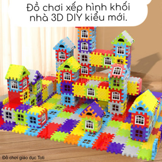 Đồ Chơi Xếp Hình/Ráp Hình Cho Bé Xây Dựng Nhà Rèn Luyện Tư Duy Với Miếng Ghép Cỡ Nhỏ 45LRRC