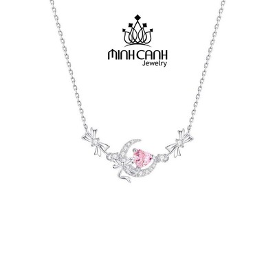 Dây Chuyền Bạc Nữ Mặt Trăng Trái Tim - Minh Canh Jewelry