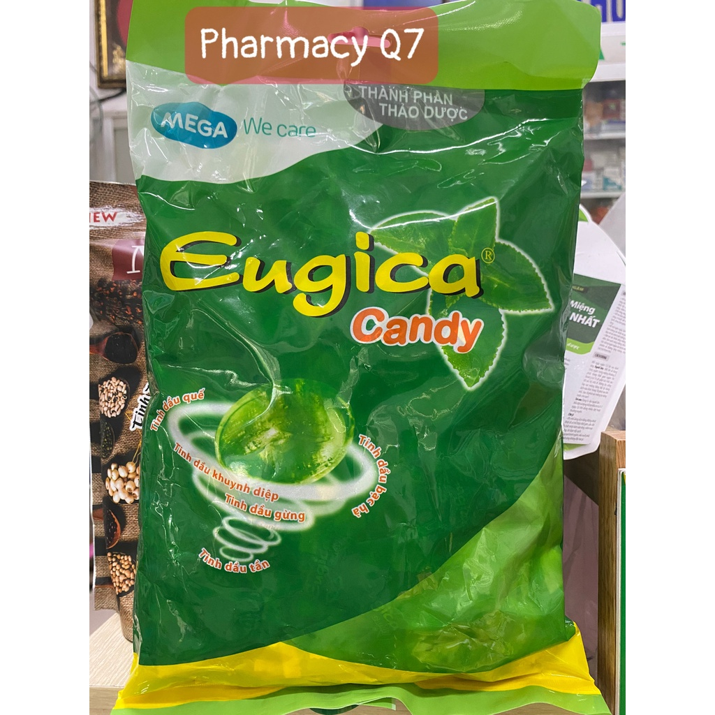 Túi 300 viên kẹo Mega Eugica CANDY/Keo Eugica/ Viên ngậm Eugica lớn tiết kiệm/PHARMACY Q7