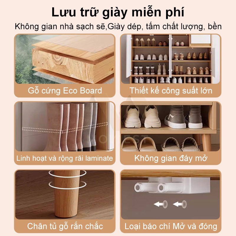 MY Tủ giày gỗ thông minh hiện đại kệ giày nhiều ngăn chứa chất gỗ chống thấm phong cách hiện đại | BigBuy360 - bigbuy360.vn