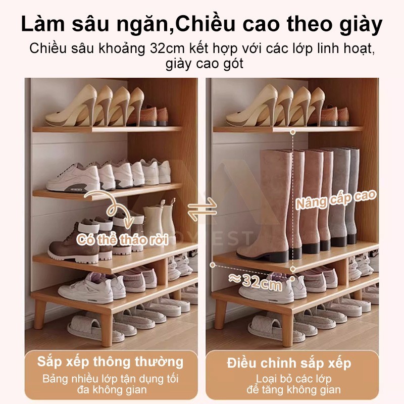 MY Tủ giày gỗ thông minh hiện đại kệ giày nhiều ngăn chứa chất gỗ chống thấm phong cách hiện đại | BigBuy360 - bigbuy360.vn