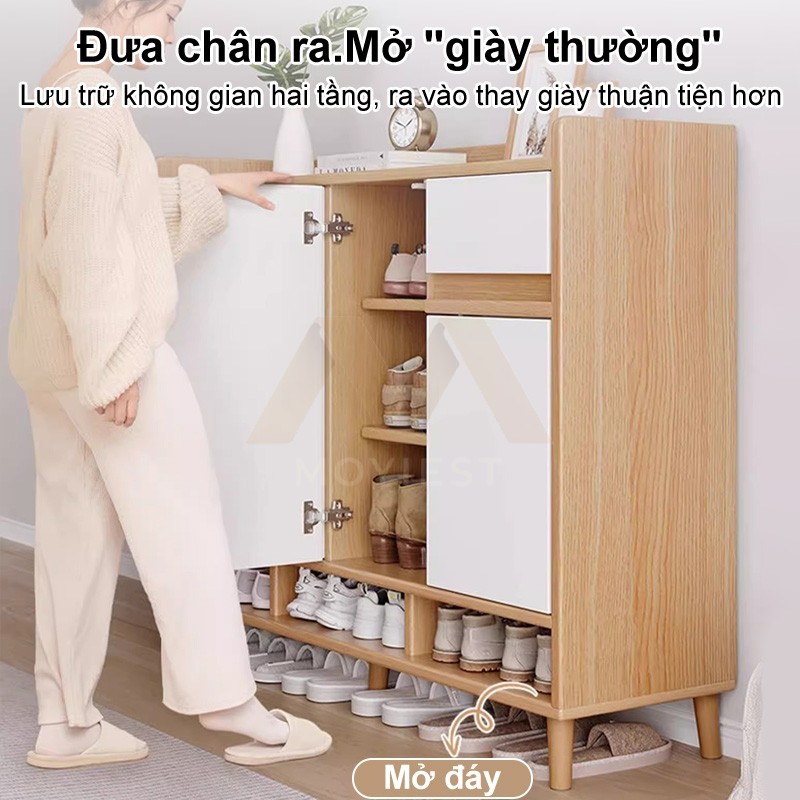 MY Tủ giày gỗ thông minh hiện đại kệ giày nhiều ngăn chứa chất gỗ chống thấm phong cách hiện đại | BigBuy360 - bigbuy360.vn