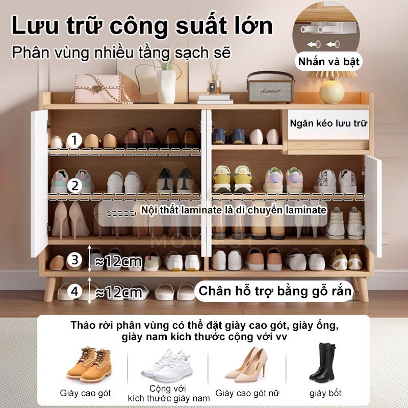 MY Tủ giày gỗ thông minh hiện đại kệ giày nhiều ngăn chứa chất gỗ chống thấm phong cách hiện đại. | BigBuy360 - bigbuy360.vn