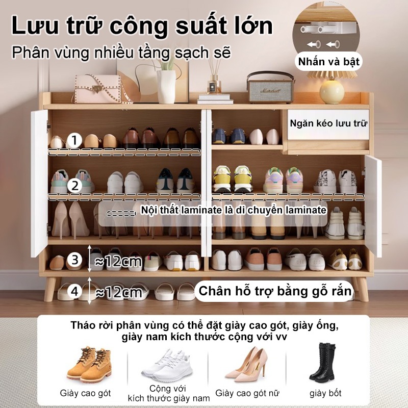 MY Tủ giày gỗ thông minh hiện đại kệ giày nhiều ngăn chứa chất gỗ chống thấm phong cách hiện đại | BigBuy360 - bigbuy360.vn