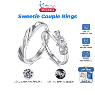 Nhẫn đôi bạc nam nữ S925 Sweetie Tình yêu ngọt ngào, Nhẫn cặp quà tặng người yêu ý nghĩa -  ND3071