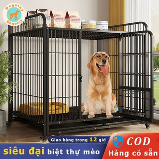  Lồng chó có kệ đựng đồ chuồng chó size to Chuồng chó lớn Chuồng lồng nuôi chó lớn có bánh xe khay 