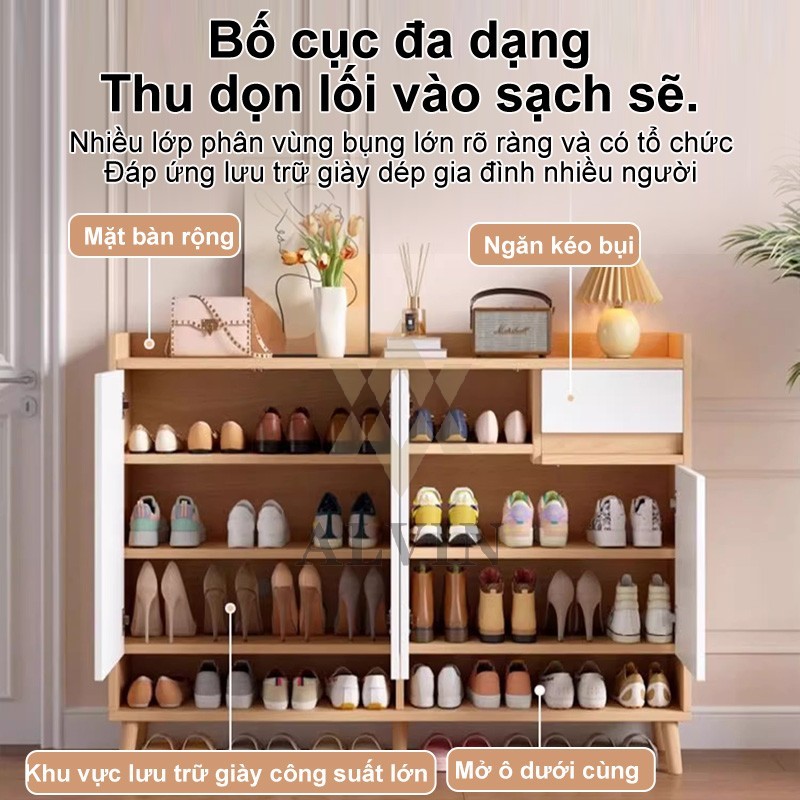 ALVIN Tủ giày cửa gia đình sang trọng sức chứa lớn tủ cửa tích hợp tủ kệ giày trong nhà nhiều tầng | BigBuy360 - bigbuy360.vn