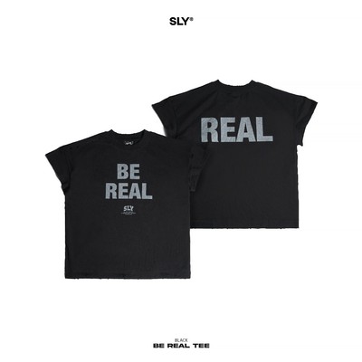 Áo thun SLY Oversize BE REAL màu Đen