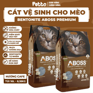 [SIÊU RẺ] 3 Bao 8KG Cát Mèo Bentonite Aboss Hương Cà Phê Thấm Hút, Vón Cục Nhanh-Cát Đất Sét Giá Rẻ