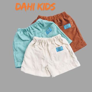 ComBo 3 Quần Đùi Nhung Cho Bé DaHi kids Chất Vải Dày Dặn, Thấm Hút Mồ Hôi Tốt Size 10kg Đến 35kg