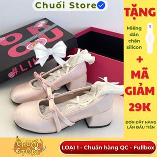  BẢN XỊN CHUẨN QC  Giày lolita nữ LOẠI 1 phong cách retro hàn quốc màu hồng xanh xinh xắn phối đồ tiểu thư 