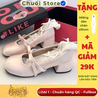 (BẢN XỊN CHUẨN QC) Giày Lolita nữ LOẠI 1 lụa nơ mũi tròn kiểu dáng tiểu thư nhẹ nhàng phù hợp đi học đi chơi siêu xinh