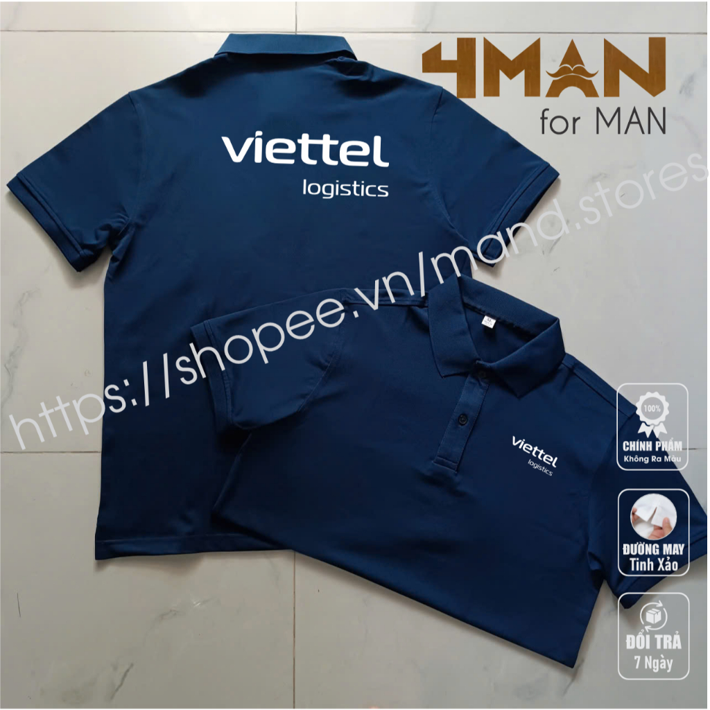 Áo thun Polo Viettel logictics - Thun Cá Sấu CVC Cao Cấp Dày Mịn Thoáng Mát - Bền Màu - Chống nhăn -
