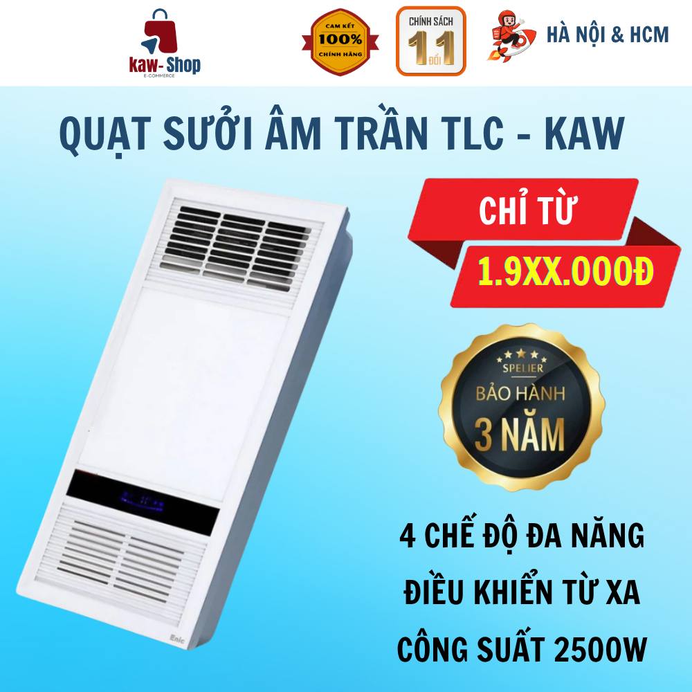 Quạt sưởi âm trần KAW-TLC 4IN1 30x60 LUXURY kèm điều khiển từ xa TLC LIGHTING - BẢO HÀNH 3 NĂM