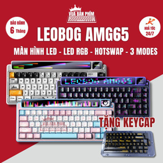 [HÀNG SẴN] Bàn phím cơ amg65 | Lebog Amg65 không dây , màn hình led , mạch xuôi keycap pbt double shot, led rgb, hotswap