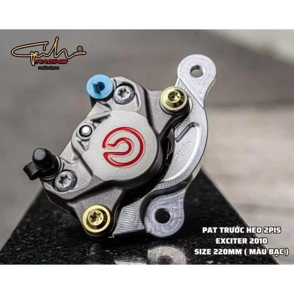 pas ( pát) heo cnc 2 pis GHracing cho em Brembo Fando Adelin và nhiều heo 2 pis đối xứng khác