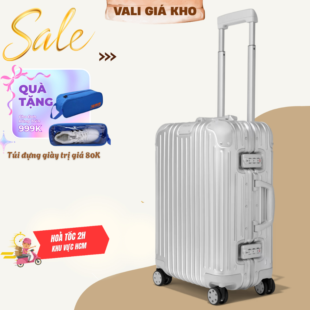 [Vali Trúc Anh] Vali du lịch siêu cấp Remuwa vỏ nhôm nguyên khối siêu cấp lót bạc chuẩn 1-1 [Cam kết