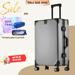  Vali Kéo du lịch Nhôm Nguyên Khối  Hàng Siêu Cấp  4 size 20 24 28 32 Khoá Sập cao cấp Bảo Mật Chắc Chắn - BH Trọn đời 