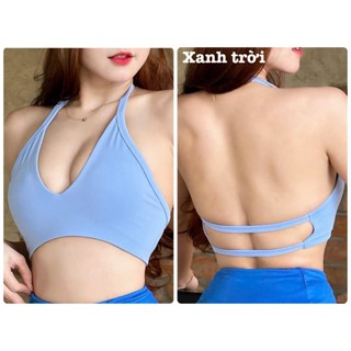 Áo Bra Thể Thao Nữ 2 Dây Ngang Cổ Yếm Tập Gym, Yoga, Aerobic