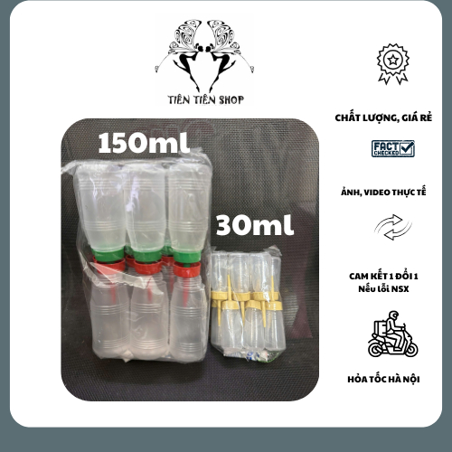 Lốc 12 Chai nhựa mỏng vịt dầu 30ml hoặc 150ml tientienshop