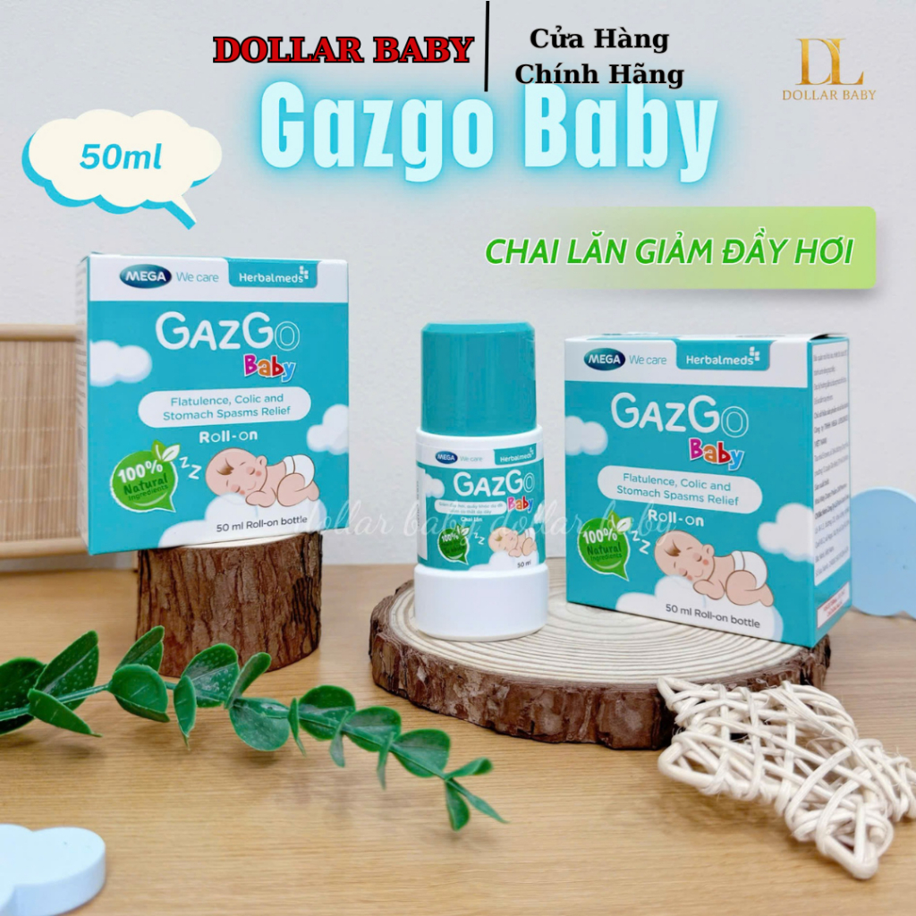 Chai lăn giúp giảm đầy hơi, quấy khóc dạ đề cho trẻ sơ sinh Mega We Care Gazgo Baby (50ml)