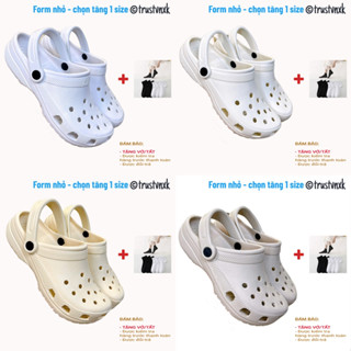 Dép sục cross clog classic TẶNG Vớ Đúc Nguyên Khối nam nữ liệu EVA êm nhẹ cao 3.5cm - hải minh an
