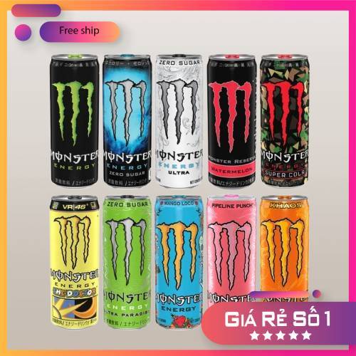 Nước Tăng Lực Lon Monster Energy Đủ Vị 355ML