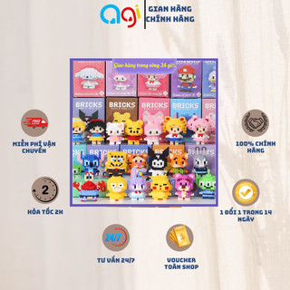  Bộ Lego Mô Hình Thông Minh Mini 3D Lắp Ráp Hoạt Hình Sáng Tạo Quà tặng cho bé 