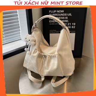 Túi xách nữ đeo vai kết hợp đeo balo da nhung mềm vừa a4 đi chơi thời trang hàn quốc - kèm charm xinh PK 910
