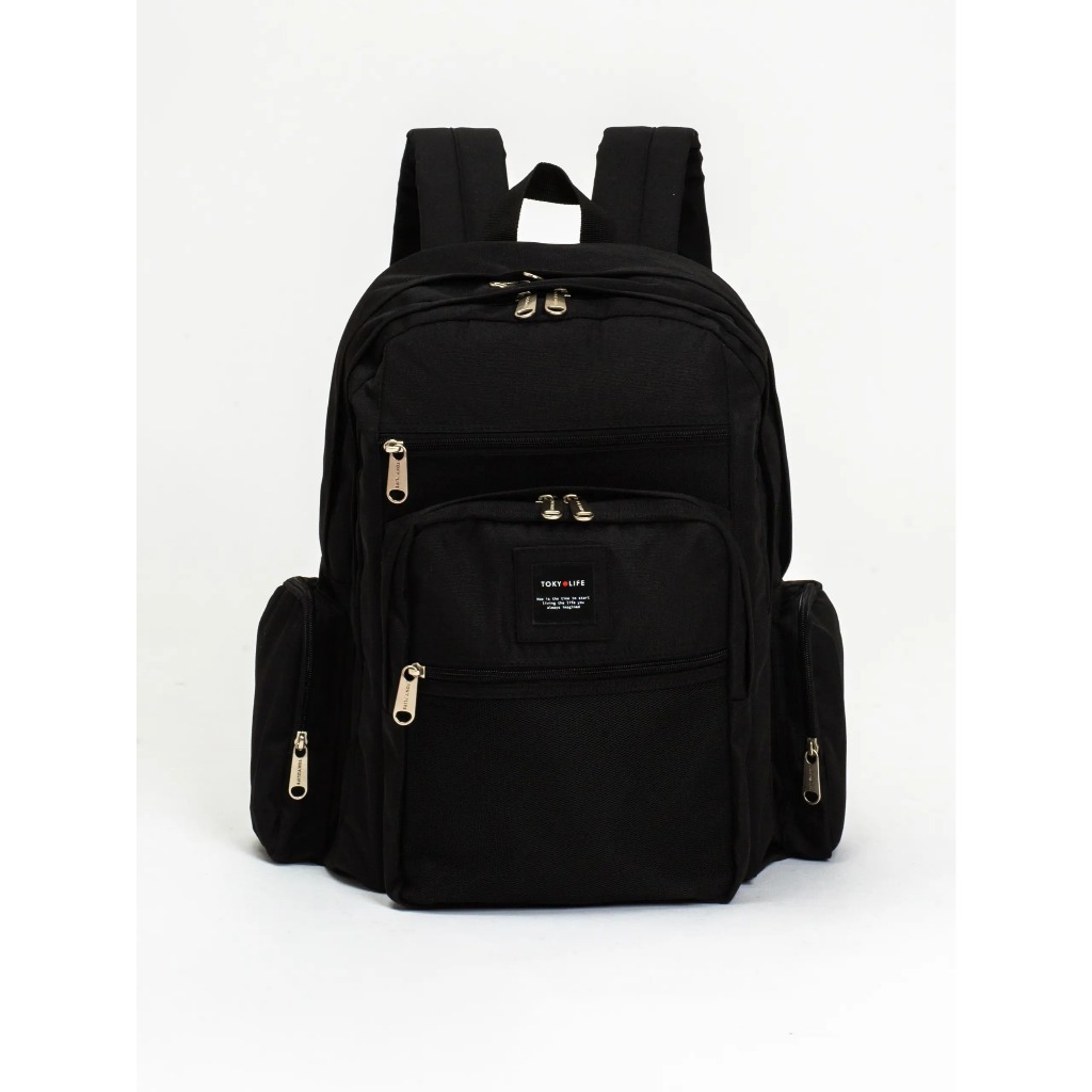 Balo đi học basic TOKYOLIFE chống nước chống thấm siêu nhẹ nhiều ngăn 40003750 (44x33x19 cm)
