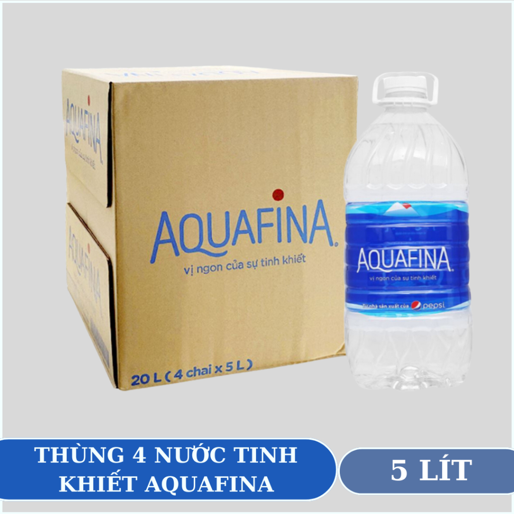 [HỎA TỐC HCM] Thùng 4 chai Nước suối tinh khiết Aquafina 5L