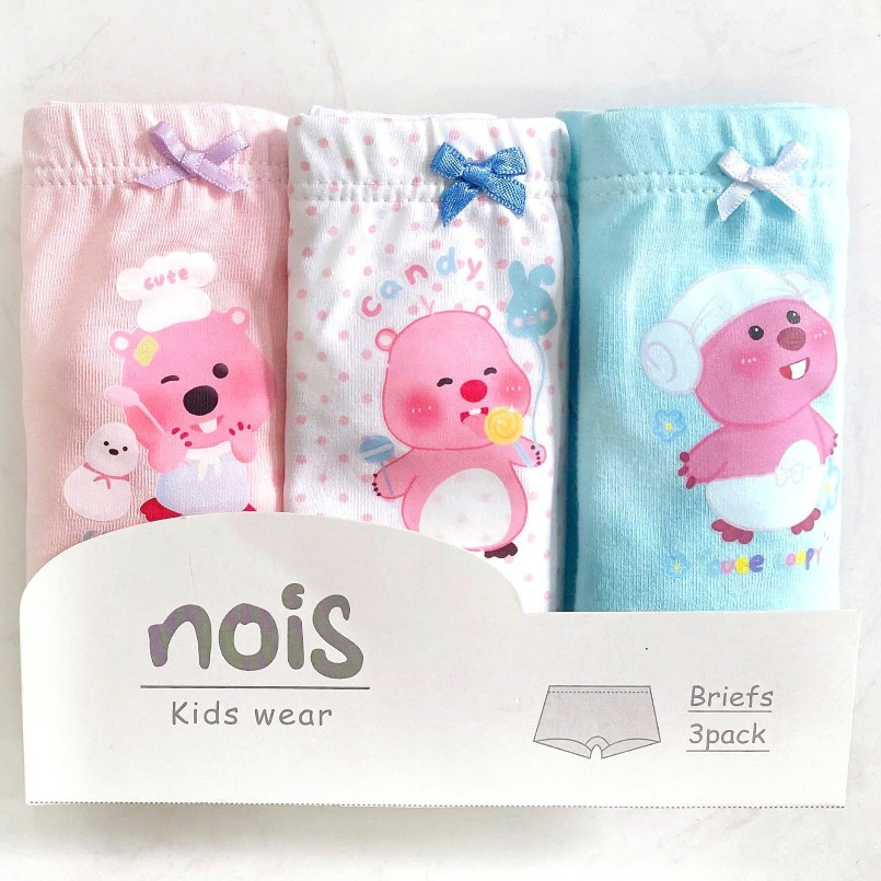 SET 3 QUẦN CHÍP ĐÙI bé gái hàng xuất THƯƠNG HIỆU NOIS, cotton 4 chiều co giản thoải mái siêu kháng khuần an toàn cho bé