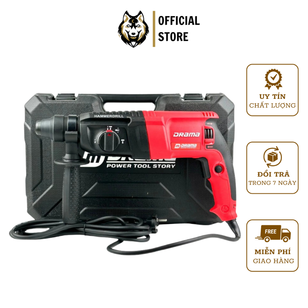 Máy khoan đục bê tông DRAMA 2601 Công suất 1050W Lõi đồng
