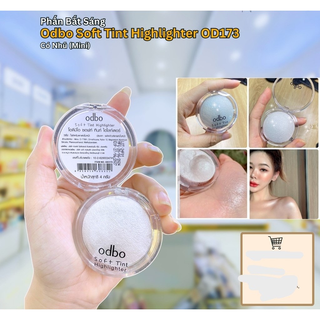 Phấn Bắt Sáng Odbo Soft Tint Highlighter OD173 Có Nhũ (Mini)