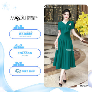 𝐙𝐢𝐧 𝐁𝐨𝐮𝐭𝐢𝐪𝐮𝐞 Váy Công Sở Thiết Kế Xòe Nhẹ Xếp Ly Thanh Lịch, Chất Liệu Mango Ý 2 Lớp Cao Cấp MDU3997