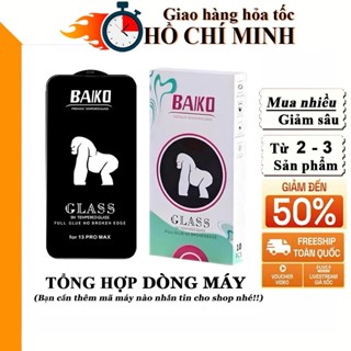 Kính cường lực iphone BAIKO 17 16 16e 15 15+ 14 promax 13 12 11 xsmax xr xs x 7 8 6 plus trong suốt trơn Kính-[Baiko]