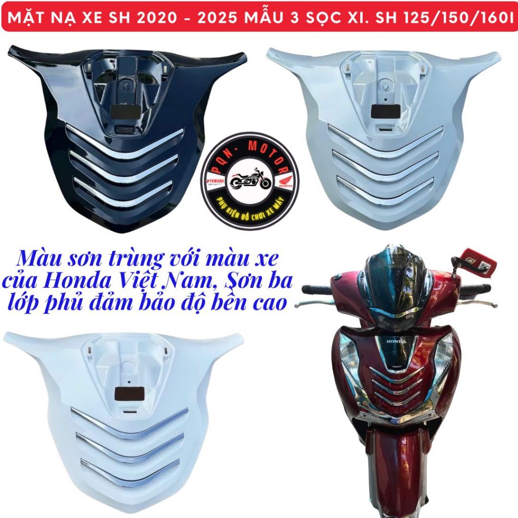 [Sh 2020 – Sh2025] – Mặt nạ cho Sh 2020 – Sh 2025 Thay thế Sh 125i/150i/160i Mẫu 3 Sọc Xi Cao Cấp