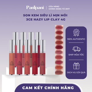   HSD 08 2026  Son Kem Siêu Lì Mịn Môi 3CE Hazy Lip Clay 4g 
