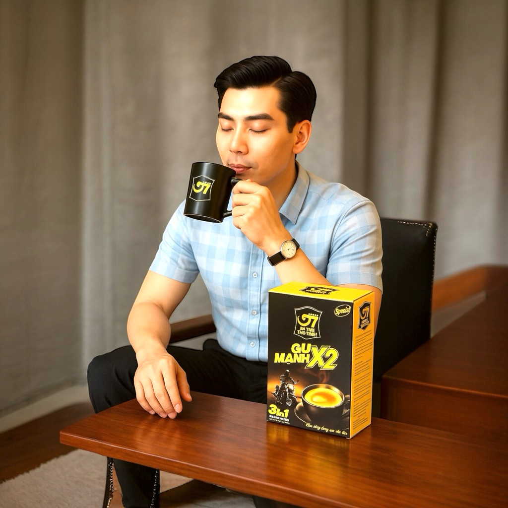 Cà phê sữa G7 Gu Mạnh X2 - Mạnh vượt trội gấp 2 - Hộp 12 Gói( 300gam)